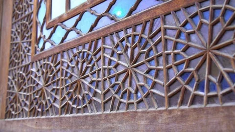 Artworks on a window Stock Footage 100845733