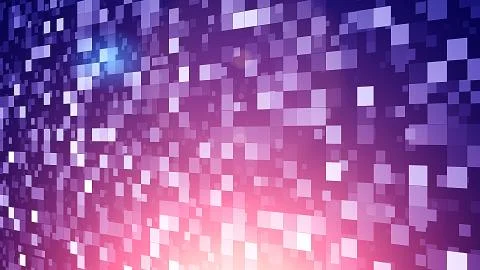 An arty 3d illustration of flickering squares in the dark blue and light red  Illustrazione stock