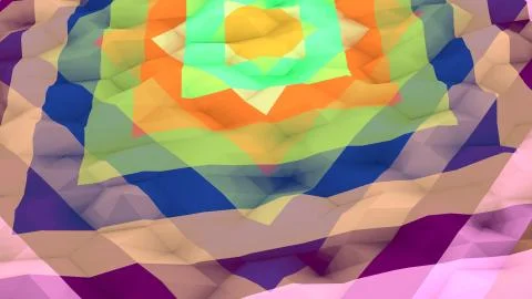 An arty 3d illustration of a multicolored lowpoly background with a set of di Illustrazione stock