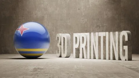 Aruba.  3d Printing Concept 스톡 일러스트