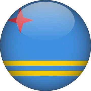 Aruba 3D Rounded Flag Vector Illustrazione stock