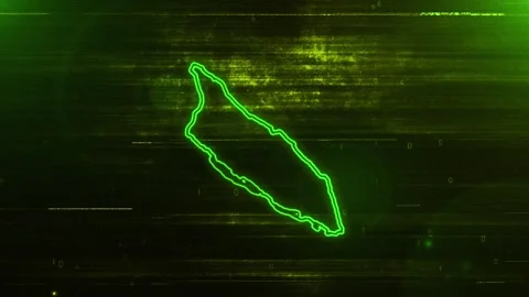 Aruba Digital Futuristic Glitch Map Video stock 333673532