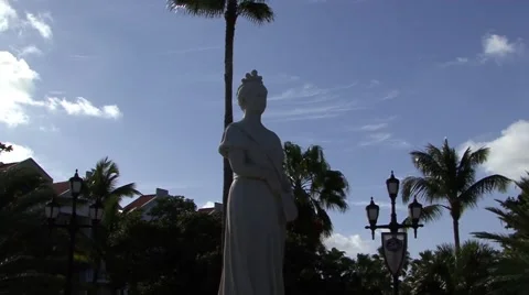 Aruba Dutch Queen Statue Video stock 47717878