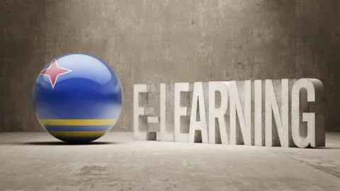 Aruba. E-Learning  Concept Stock Illustration