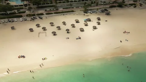 Aruba-eagle-beach-drone-jet-ski-04 Video stock 311026048