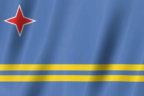Aruba flag, 3d render,8K Ilustração Stock