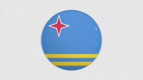 Aruba flag button Stock Footage 303320969