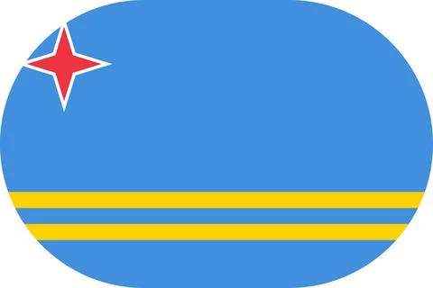 Aruba flag in flat oval design Stock Illustration