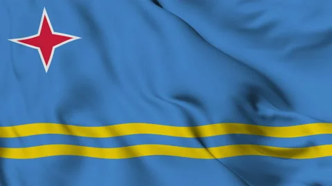 Aruba flag fluttering in the wind Video stock 139653232