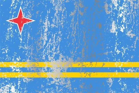 Aruba flag with grunge effect. Stock Illustration