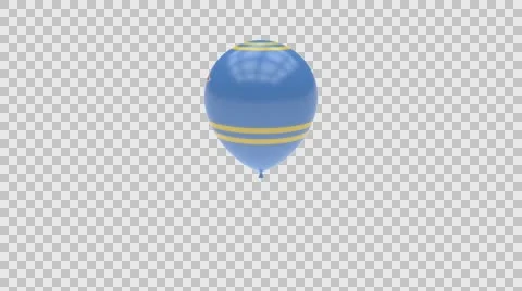Aruba flag textured balloon rotating Alpha Video stock 61381731