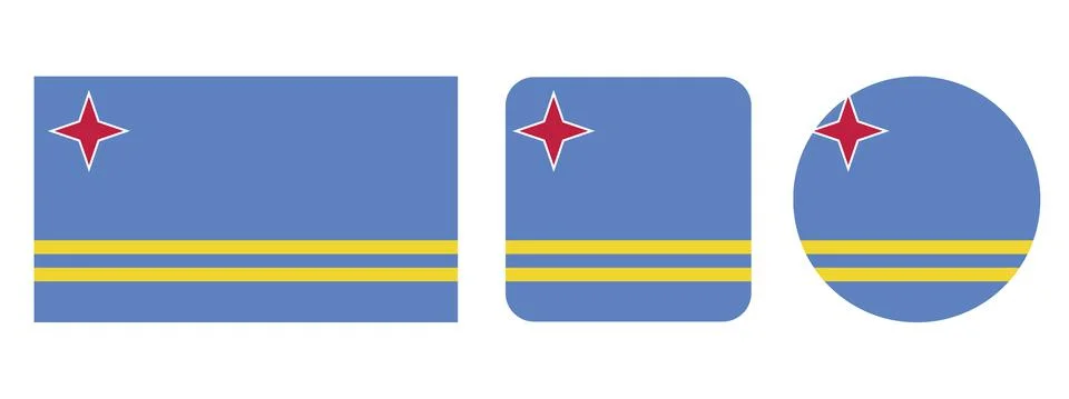 Aruba flag, vector illustration Stock Illustration