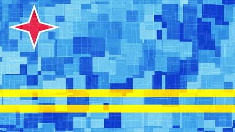 Aruba flag wallpaper technology background Stock Illustration