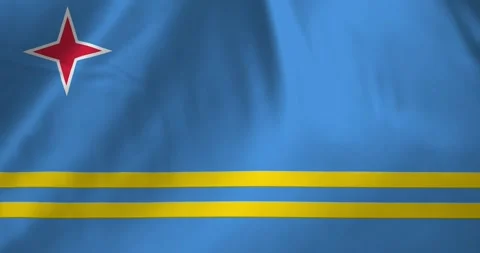 Aruba flag waving with the wind background loop video animation Video stock 327171602