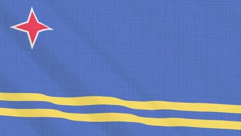 Aruba flag waving in the wind. Icon in the frame. Animation loop Stock Footage 83800504
