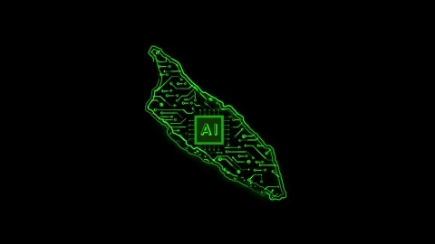 Aruba Map AI Chipset Technology Opener Vídeo Stock 337082516