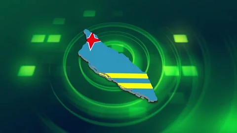 Aruba Map and Flag Background Stock Footage 344278573