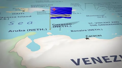 Aruba Map Flag 4K Loop Vídeos de archivo 315829168