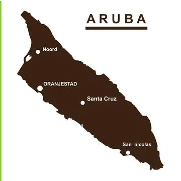 Aruba map icon Stock Illustration