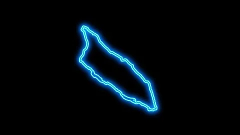 Aruba Map Outline Neon Lights Video stock 332851064