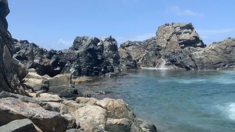 Aruba Natural Pool Pan Stock Footage 129052932