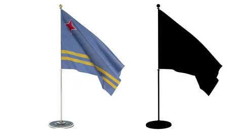 Aruba  office small flag pole Illustrazione stock