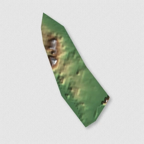 Aruba Rotating 3D Relief Map Seamless Loop, Alpha Channel 4K 库存影片 340726434