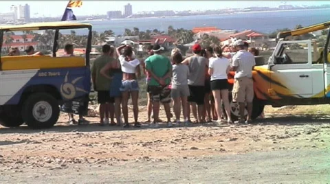 Aruba tour group Stock Footage 509353