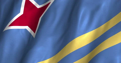 Aruba Waving Flag-4k Stock Footage 48129364