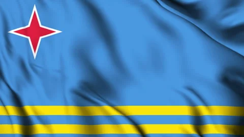 Aruba waving flag animation video, Kingdom of the Netherlands Stock Footage 267581920