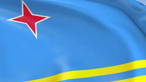Aruba Waving Flag Background Loop Stock Footage 317847937