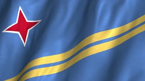 Aruba Waving Flag Stock Footage 12238965