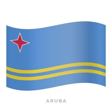 Aruba waving flag vector icon. Vector illustration isolated on white. 스톡 일러스트
