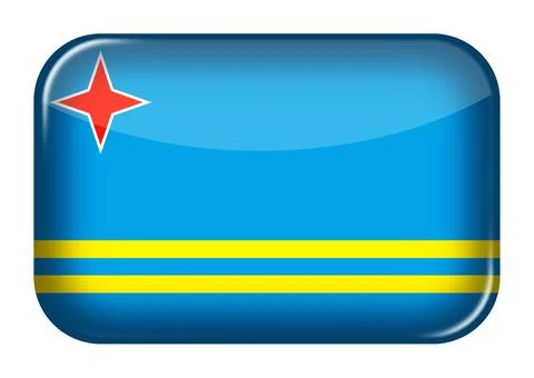 Aruba web icon rectangle button with clipping path 3d illustration イラスト素材