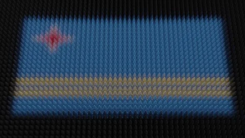 Aruban Flag Light Shining on Scrolling Bullets Stock Footage 282683782