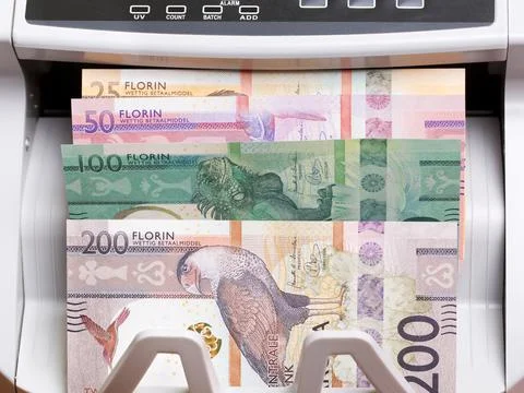 Aruban florin the counting machine Foto stock
