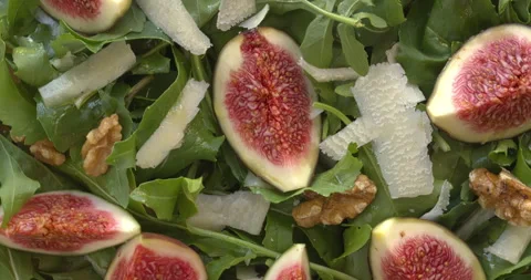 Arugula and fig salad. Stock Footage 307997424