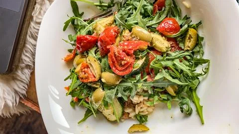 Arugula and Risotto Salad Stock Photos