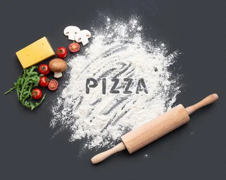 Arugula, background, baking, basil, board, cheese, concept, cook, cooking, cu Stock Photos