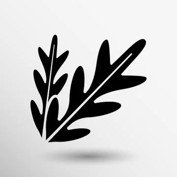 Arugula foliage logo element icon food vegetarian Stock Illustration
