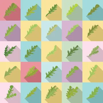 Arugula icons set flat vector. Leaf salad Stock Illustration