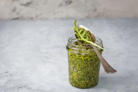 Arugula pesto Stock Photos
