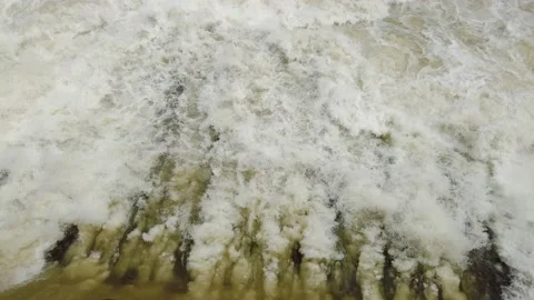 Aruvikkara river in Thiruvananthapuram overflows after heavy rainfall Stock Footage 203379052