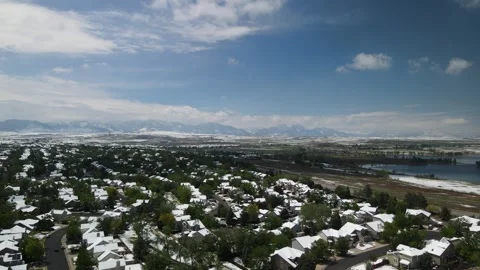 Arvada, Colorado after a spring snow storm Stock Footage 245403554