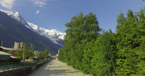 The Arve River as it passes through the city of Chamonix Stock Footage 66275545