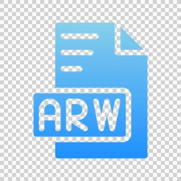 Arw file format document icon with an elegant gradient appearance. Illustrazione stock