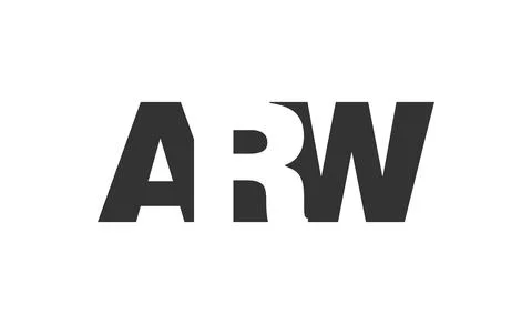 ARW logo design. Initial letter A R W bold font style for tech startups, co.. Stock Illustration