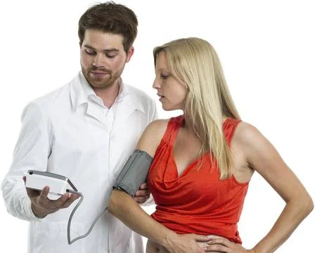 Arzt misst den Blutdruck einer Schwangeren, Deutschland doctor measuring t... Stock Photos