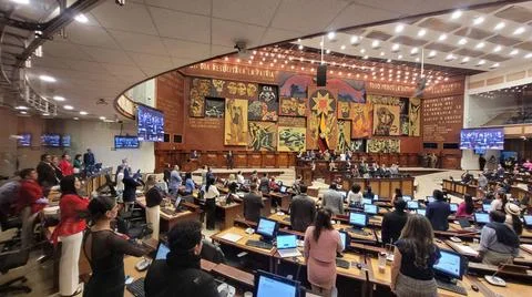  ASAMBLEA PLENO IVA Quito 6 de febrero 2024. Instalacion de la sesion del ... Stock Photos