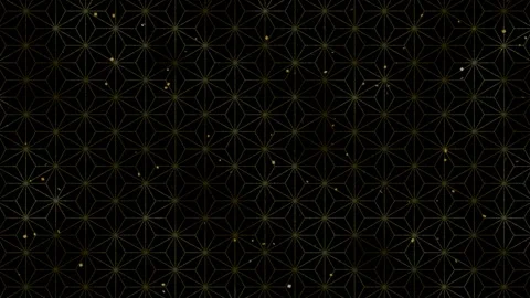 Asanoha Pattern Gold Brush Confetti Animation Stock Footage 320987516